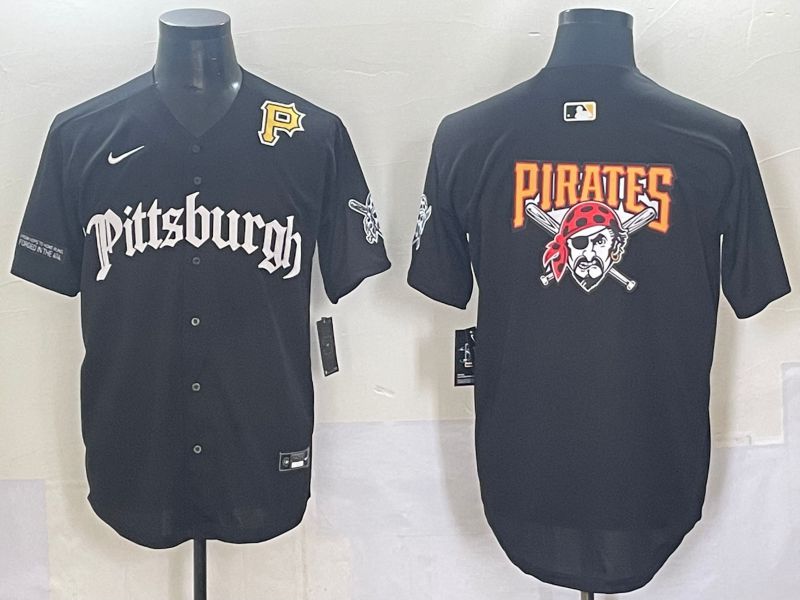 Men 2025 Pittsburgh Pirates Blank Black Five generations Joint Name Nike MLB Jersey style 6->pittsburgh pirates->MLB Jersey